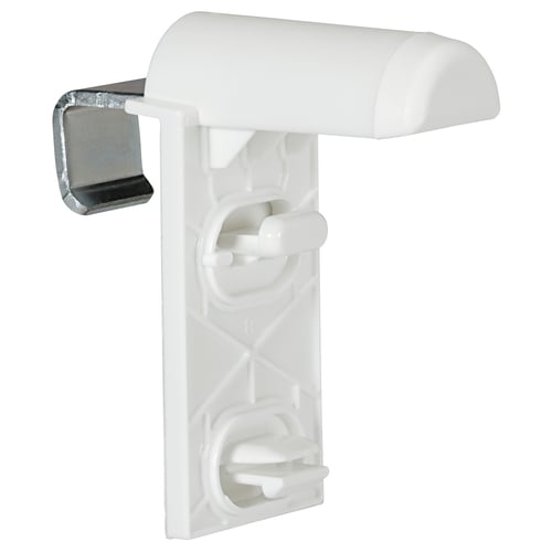FRIDANS drill-free window bracket, white, plastic and metal, rectangular shape.