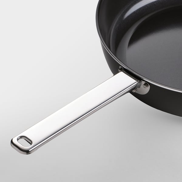 GULDÖRING Sauté pan with lid, non-stick coating glass/black-grey, 28 cm
