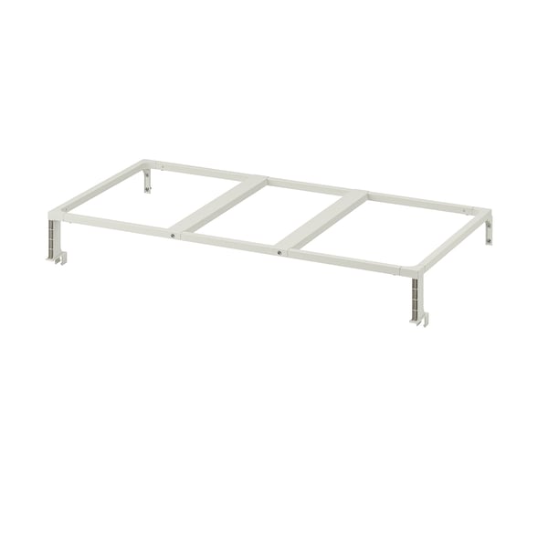 A hallbar waste sorting bin frame in white, made of steel and plastic, designed to fit under kitchen counters for organised waste disposal.