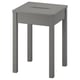 HAUGA grey pine stool, rectangular seat, cut-out handle, stackable.