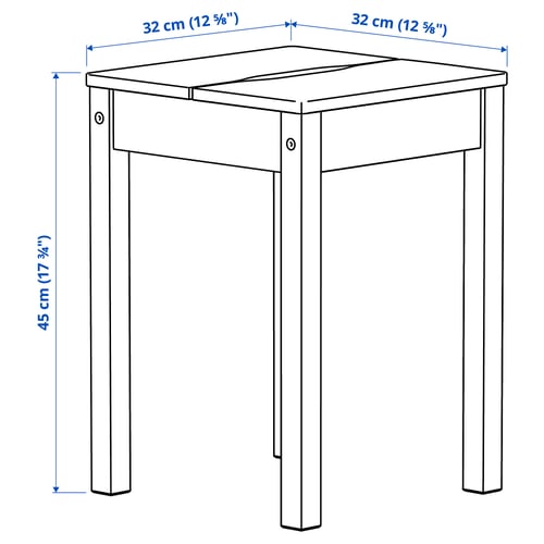 Illustration with measurements for the product: HAUGA.