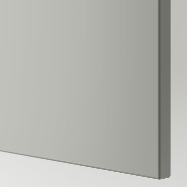 Elegant light grey kitchen cabinet panel, smooth surface, clean straight lines, high-quality finish.