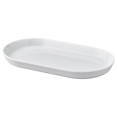 White oval ceramic plate from IKEA 365+, simple and durable design.