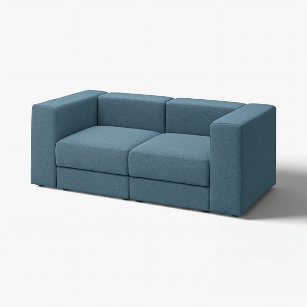 Blue JÄTTEBO sofa, modern design, fabric-covered, modular, with clean lines.
