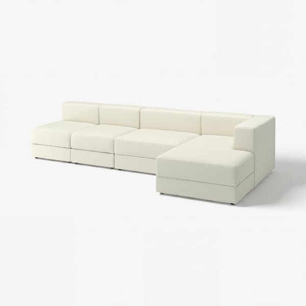 JÄTTEBO sectional sofa, cream, modern minimalist design, modular with storage, soft cushions.