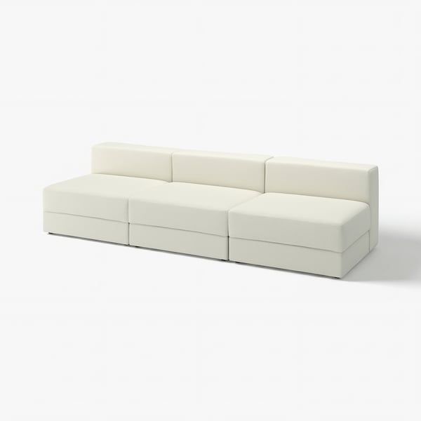 JÄTTEBO modular sofa, white, soft fabric, clean lines, versatile sections.