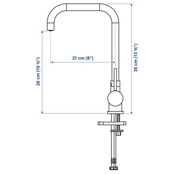Illustration with measurements for the product: JUTTERN.