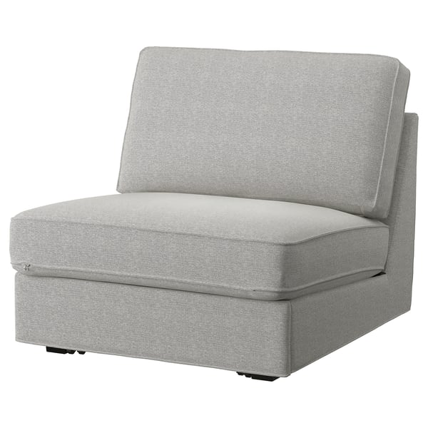 A KIVIK grey 1-seat sofa-bed with a hardwearing chenille fabric cover, featuring a compact and modern design for small spaces.