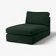 Dark green KIVIK chaise longue; modern, deep seating, curved design.
