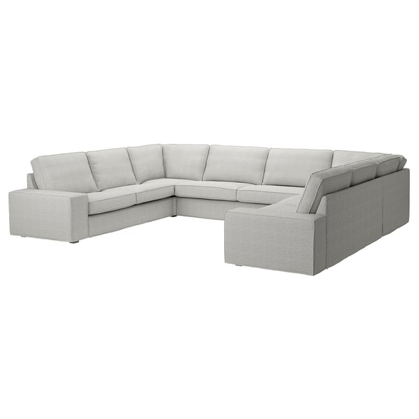 KIVIK light gray u-shaped sectional sofa; modern, minimalist design with plush cushions.