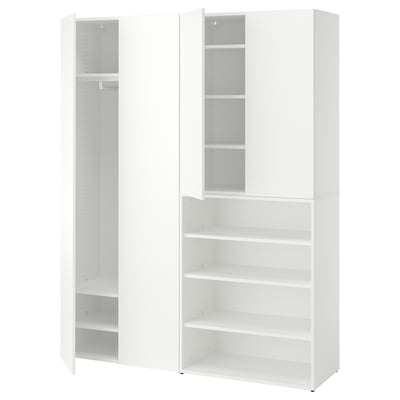 LASTARE Wardrobe combination, white, 160x42x201 cm