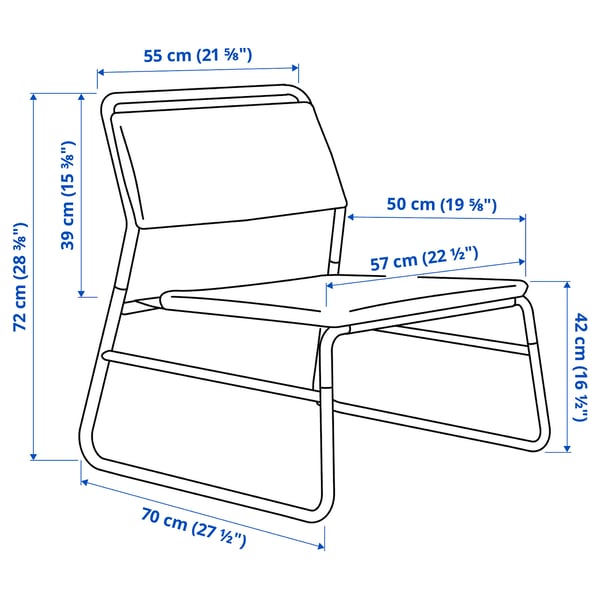 Illustration with measurements for the product: LINNEBÄCK.