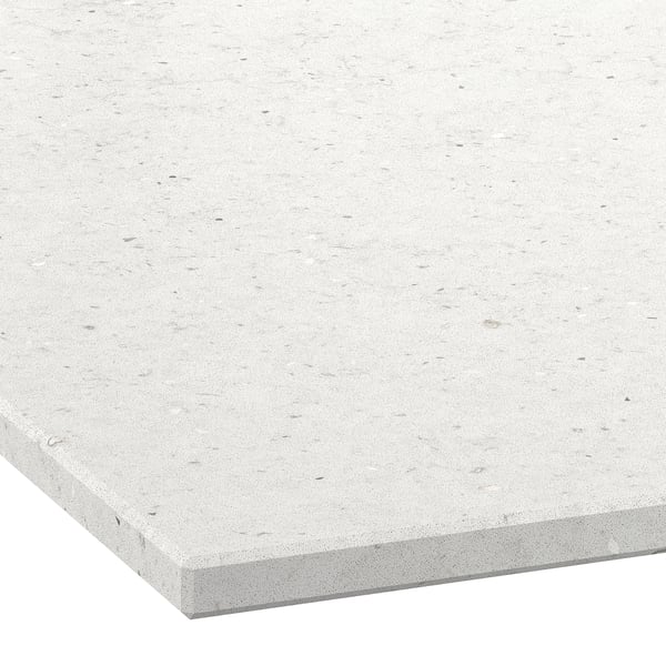LOCKEBO Custom made worktop, light beige limestone effect/glass composite, 1 m²x2.0 cm