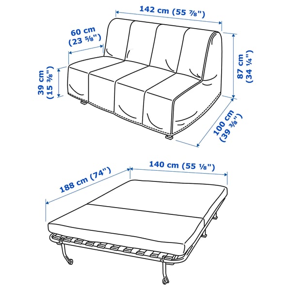 Illustration with measurements for the product: LYCKSELE LÖVÅS.