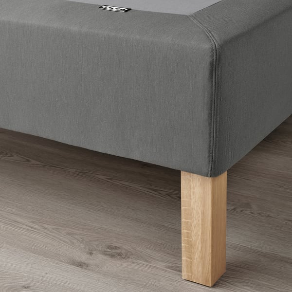 LYNGÖR Slatted mattress base, incl leg/dark grey, 90x200 cm