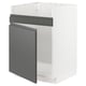 A white and dark grey modern kitchen cabinet unit with a sleek, minimalist design.