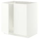 METOD Base cabinet for sink + 2 doors, white/Aspudden matt white, 80x60 cm