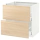 METOD kitchen unit, white and light ash. 2 drawers with soft close.