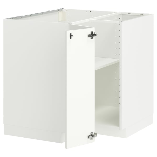 White METOD kitchen cabinet, sleek & modern design with adjustable shelves.