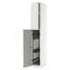 METOD kitchen cabinet, white, glossy gray door, modern design, sturdy, high cabinet.