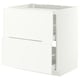 METOD / MAXIMERA Base cab f hob/2 fronts/2 drawers, white/Aspudden matt white, 80x60 cm