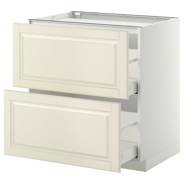 METOD kitchen base unit: off-white, wooden, rectangular, 2 drawers.
