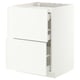 METOD / MAXIMERA Base cab f hob/2 fronts/3 drawers, white/Aspudden matt white, 60x60 cm