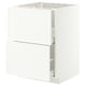 METOD / MAXIMERA Base cab f sink+2 fronts/2 drawers, white/Aspudden matt white, 60x60 cm