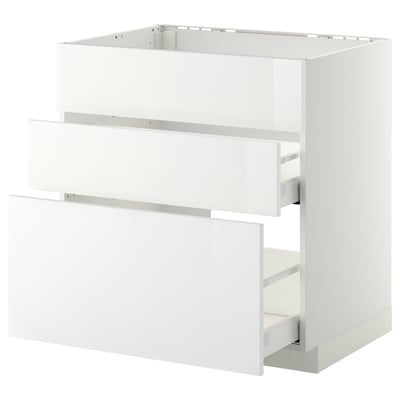 White METOD kitchen cabinet with sleek, modern drawers and clean lines.