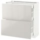 White modern kitchen cabinet with drawners, glossy finish, sleek design.