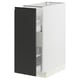 White METOD kitchen unit with black upplöv drawers, modern and sleek design.