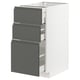METOD kitchen unit in dark grey with three drawers, sleek design.