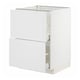 METOD white kitchen cabinet, rectangular with two drawers, sleek design, wood-like finish.