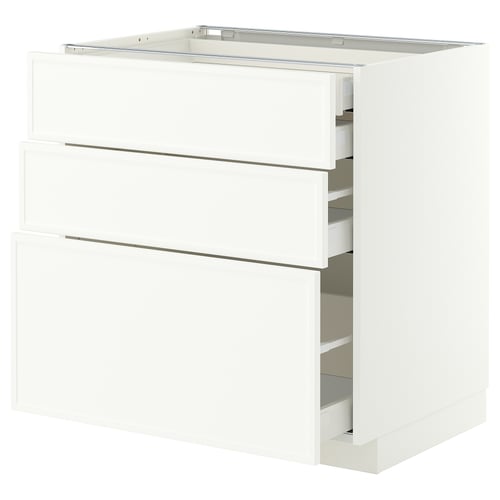 METOD / MAXIMERA Base cb 3 frnts/2 low/1 md/1 hi drw, white/Aspudden matt white, 80x60 cm