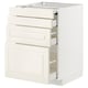 METOD kitchen unit, white, 3 drawers & 1 door, modern traditional design.