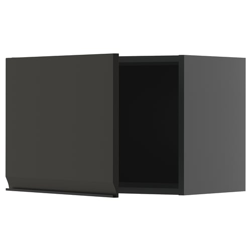 METOD modern black kitchen cabinet, sleek matte finish, rectangular shape, minimalistic design.