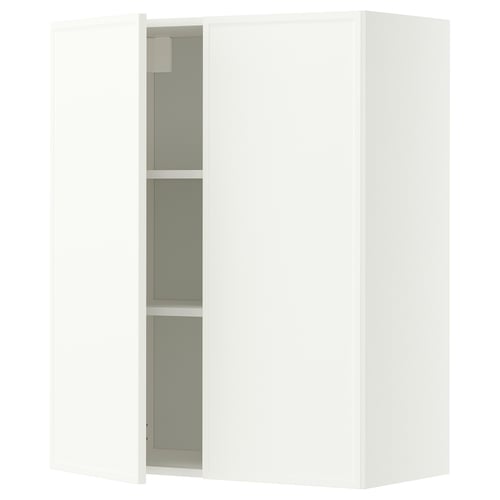 METOD Wall cabinet with shelves/2 doors, white/Aspudden matt white, 80x100 cm