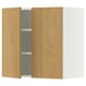 Wooden cabinet with open doors and adjustable shelves in minimalist design.