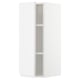 A white high gloss METOD kitchen wall cabinet with two shelves.