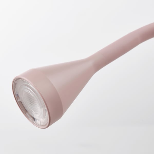 Dark pink modern desk lamp with adjustable neck and built-in led light.