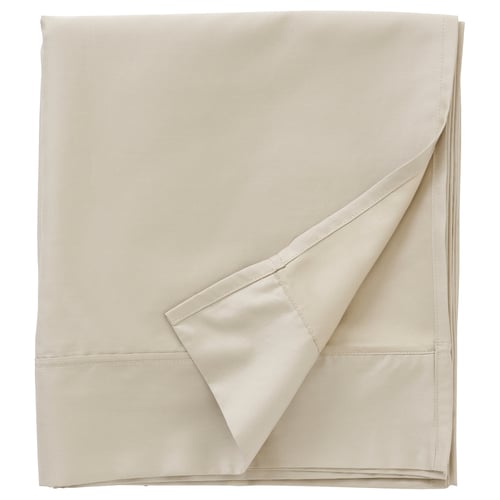 NATTJASMIN ivory bed sheet set, 160-180cm, cotton/lyocell sateen, neatly folded.