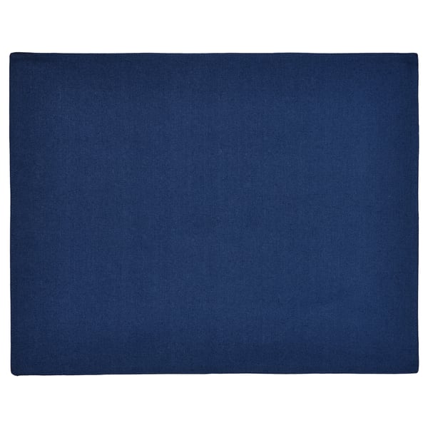 A dark blue rectangular NISSÖGA place mat made of cotton and jute, reversible with a textured design.