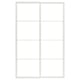 An empty white PAX wardrobe frame for sliding doors.
