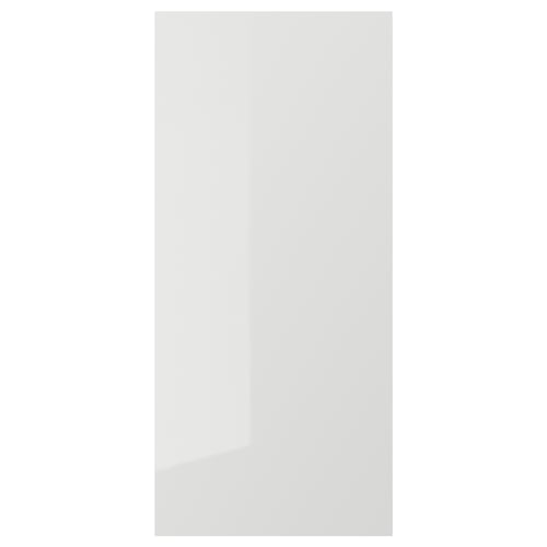 White glossy kitchen cabinet door from RINGHULT series made of particleboard, sleek and rectangular with easy-clean surface.