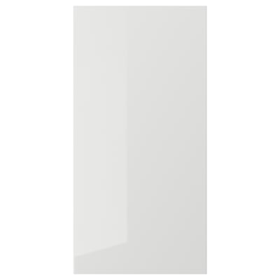 A white, high-gloss kitchen cabinet door from the RINGHULT series. Its sleek, rectangular design is modern and durable.
