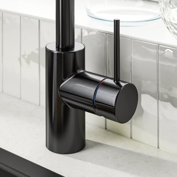 SALLSJÖN Kitchen mixer tap single side lever, black