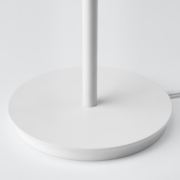 Modern white lamp base with sleek design and sturdy support.