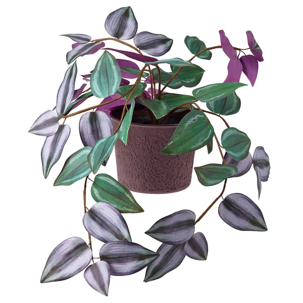 SMÅTÄRNA Artificial potted plant, paper/Spiderwort, 10 cm