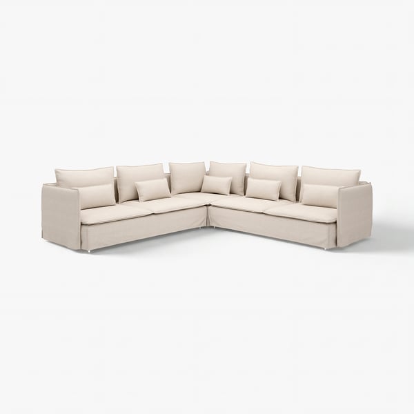 SÖDERHAMN cream sectional couch: modern, l-shaped, soft fabric.