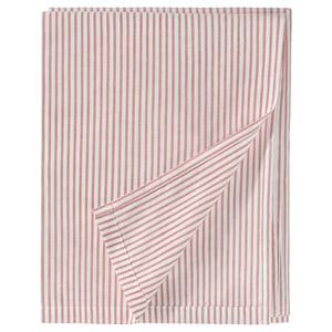 Red & white striped SOLFIBBLA blanket. Recycled cotton. Rectangular with geometric design.